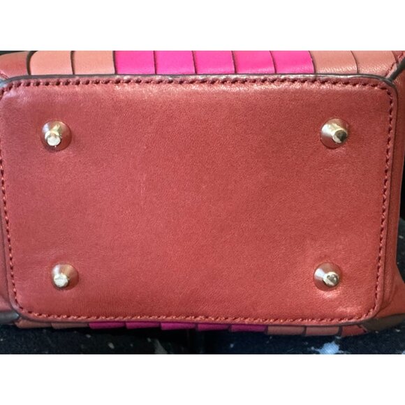 DKNY Multicolor Vertical Stripe Lamb Leather Crossbody Shoulder Handbag - Picture 14 of 14